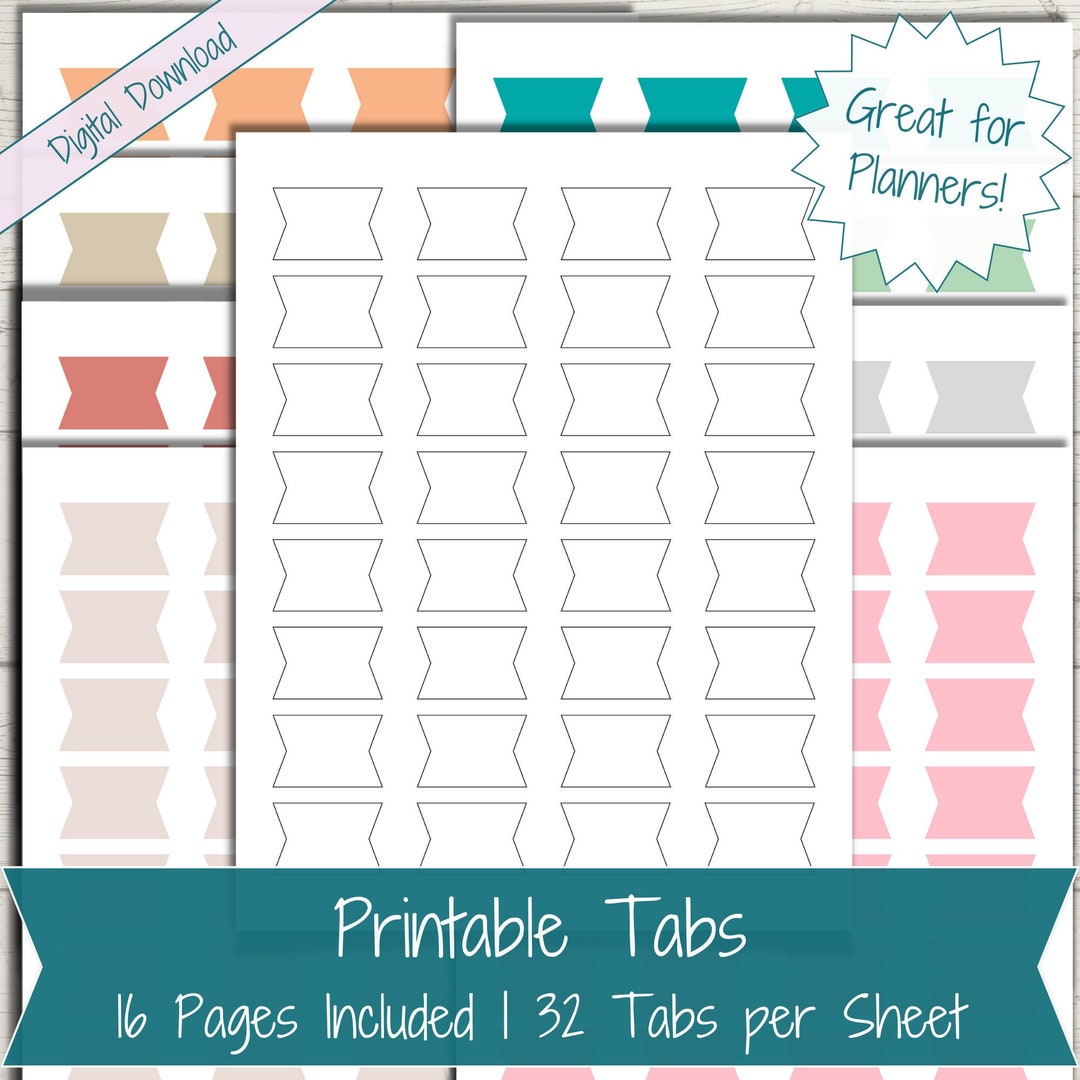 Printable Tabs Template, Planner Printable Tabs, Binder Divider Tabs Printable Tabs Template, Planner Printable Tabs, Binder Divider Tabs