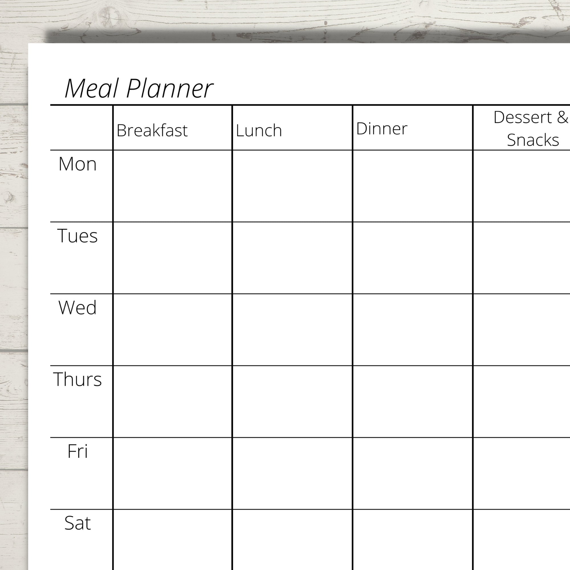 Grocery Meal Planner, Minimal Meal Planner Chart, Meal Planner Print ...