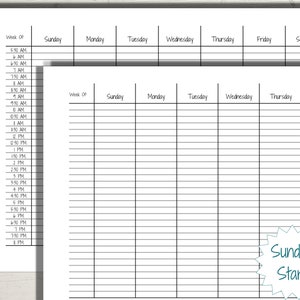 Half-hour Weekly Schedule Chart Printable Schedule Template - Etsy