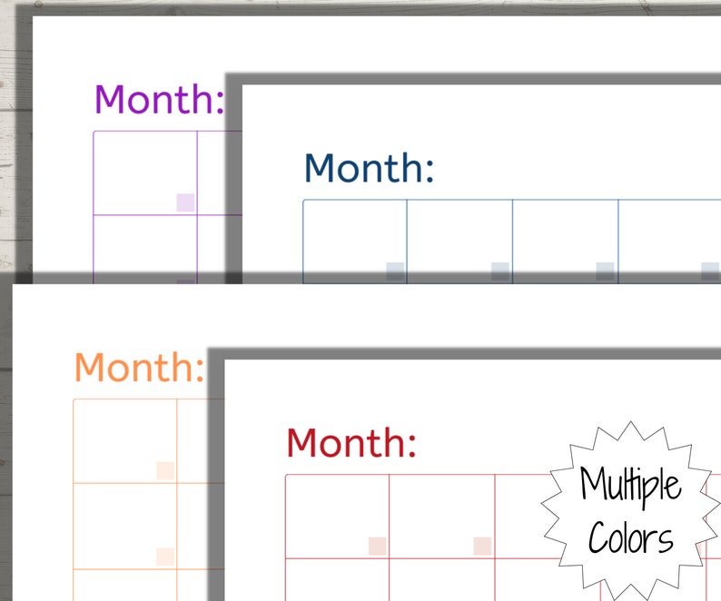 Blank Perpetual Calendar Printable Blank Minimalist Planner - Etsy