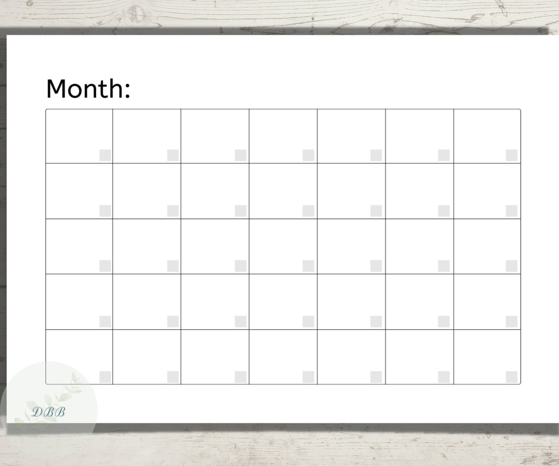 Blank Perpetual Calendar Printable, Blank Minimalist Planner, Binder ...