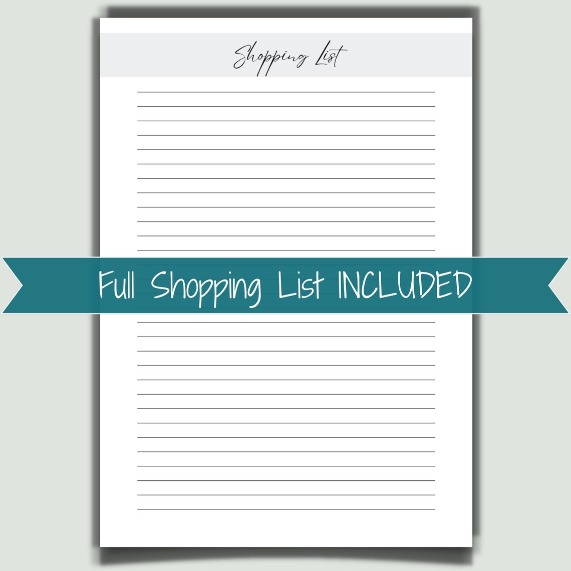 Weekly Meal Plan With Shopping List, Daily Meal Plan Template - Etsy