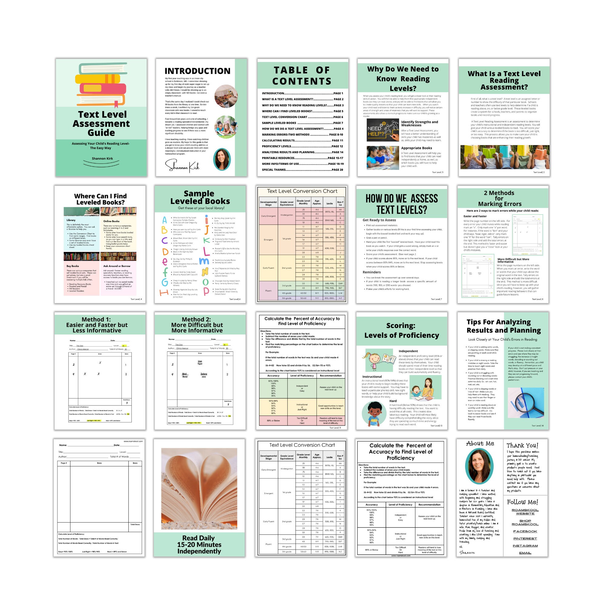 Reading Text Level Assessment Guide - Etsy