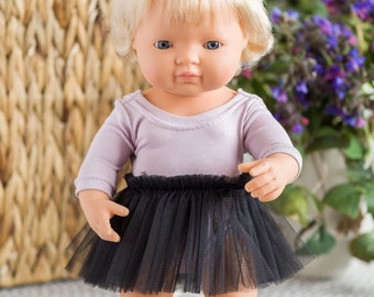 Minikane black tutu. Tutu for 13-15 inches dolls. Minikane clothes. Paola Reina Gordi clothes. Miniland outfit.