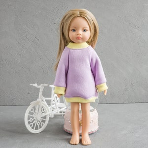 Paola Reina doll clothes. Long sweatshirt for 12 inches Las Amigas dolls. 32 cm doll clothes. image 1