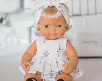 Paola Reina doll clothes. Cotton set for 13-15 inches baby doll. Minikane doll clothes. Miniland doll clothes.