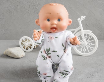 Miniland doll clothes. Cotton pajamas for 21 cm Miniland baby doll. 8-9 inch doll clothes.