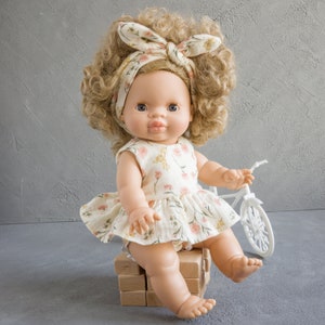 Paola Reina doll clothes. Cotton set for 13-15 inches baby doll. Minikane doll clothes. Miniland doll clothes.