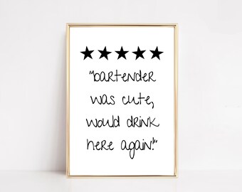 Funny Bartender Print | Alcohol Wall Art (Digital Download)