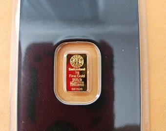 Argor-Heraeus 1 gram Gold Bar GRAM 999.9 24K  FINE GOLD Bars