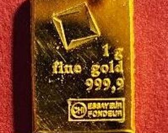 Valcambi 1 gram gouden combibar, 999,9 fijn goud