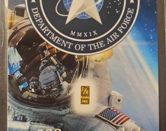 US Space Force 2 x 24-karätiger Goldbarren, Feingold .999 (1/4 Grain)