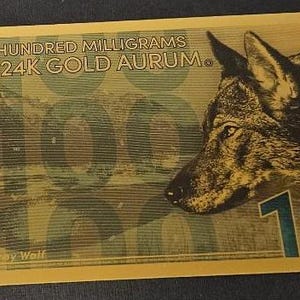 2025年 100ミリグラム 24K純金 灰色オオカミ 北米動物 2025シリーズ
