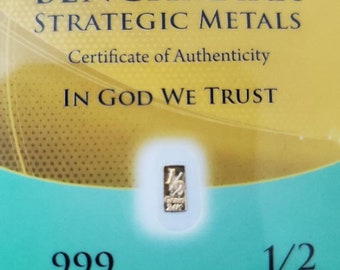 5 Each 1/2 Grain Fine pure 24K .999 Gold