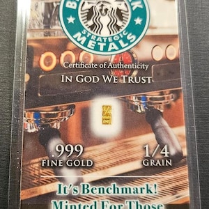 Coffee Lovers – 1/60 Gram Pure .999 Fine 24k Gold 3mm X 6mm 1 each