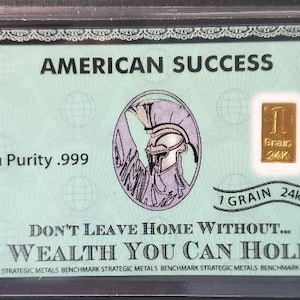 1 Each American Success  1 Grain Fine pure 24K .999 Gold