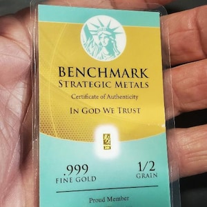 5 Each 1/2 Grain Fine pure 24K .999 Gold