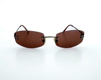 Iconische Chanel 4003 zonnebril randloos bruin