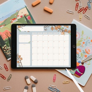 Floral Printable Blank Calendar / Cute Desk Calendar / Flower - Etsy