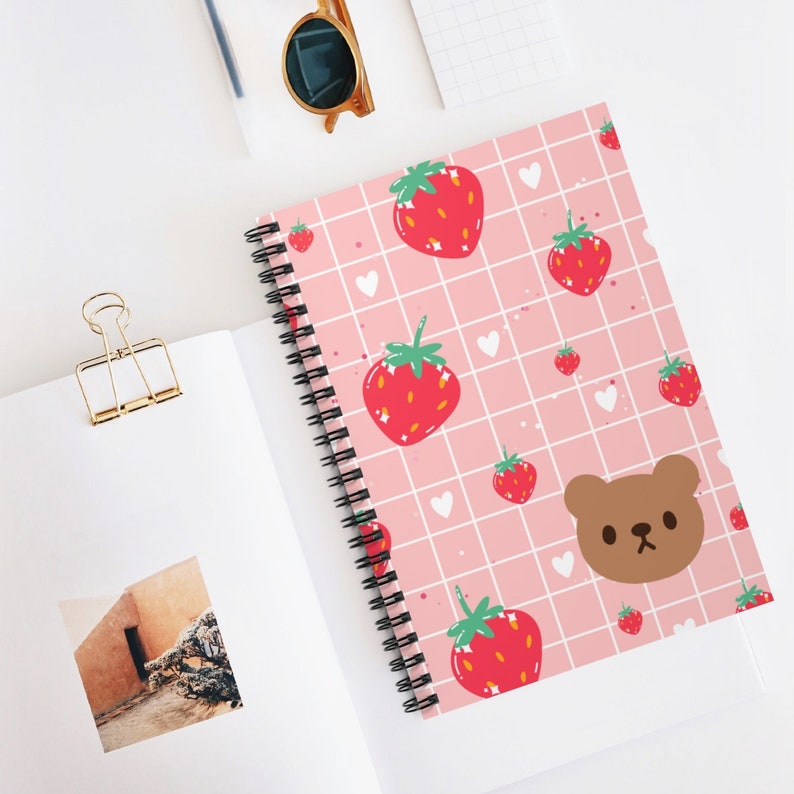 Cute Spiral Notebook Journal Lined Paper Ruled Journals Etsy