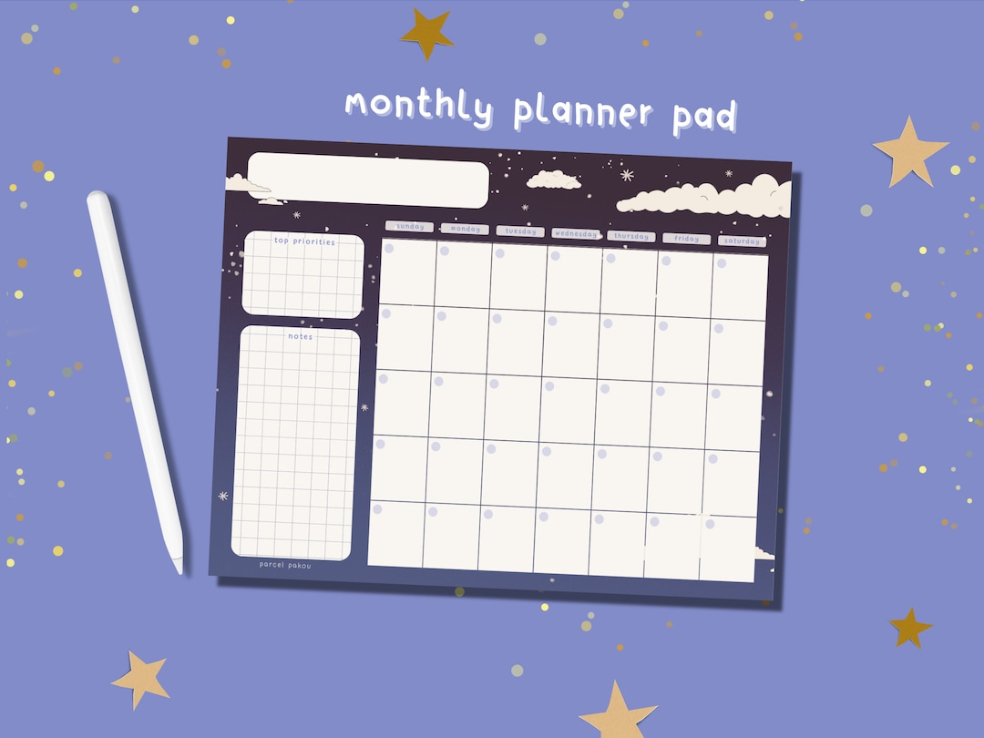 2024 Monthly Planner Pad Lofi / Letter Size Tear off Notepad Organizer