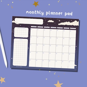 2025 Monthly Planner Pad Lofi / Letter Size Tear Off Notepad Organizer / Undated Desk Calendar / Cute Planner Agenda / Productivity Planner