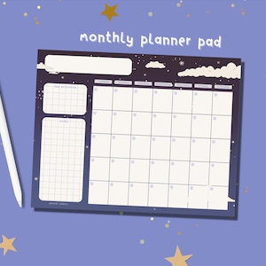 2024 Monthly Planner Pad Lofi / Letter Size Tear Off Notepad Organizer / Undated Desk Calendar / Cute Planner Agenda / Productivity Planner