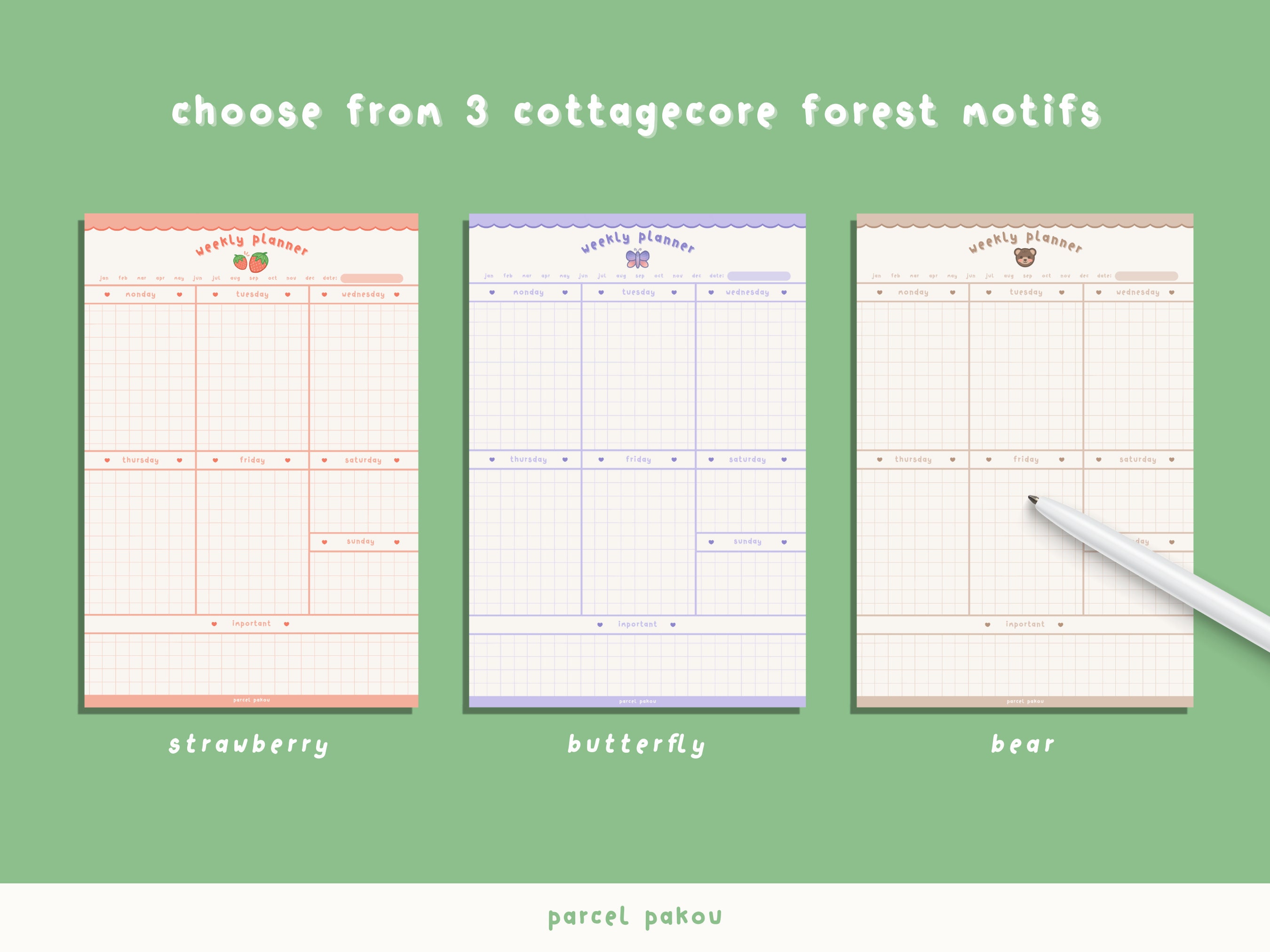 Aesthetic Weekly Planner Notepad / Pastel Half Letter Planner Pad 50 ...