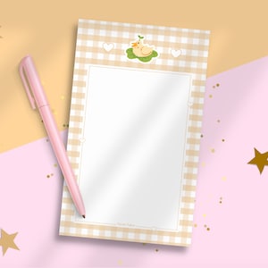 Cute Duck Notepad / Kawaii Spring Duck Hat Stationery / To Do List Memo Pad / Cottagecore Writing Pad Gifts for Women / 50 Pages Nature Note