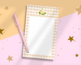 Cute Duck Notepad / Kawaii Spring Duck Hat Stationery / To Do List Memo Pad / Cottagecore Writing Pad Gifts for Women / 50 Pages Nature Note