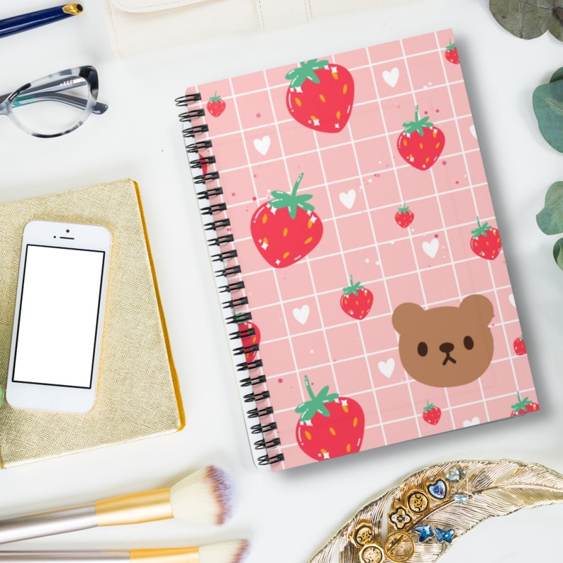 Cute Spiral Notebook Journal Lined Paper Ruled Journals Etsy