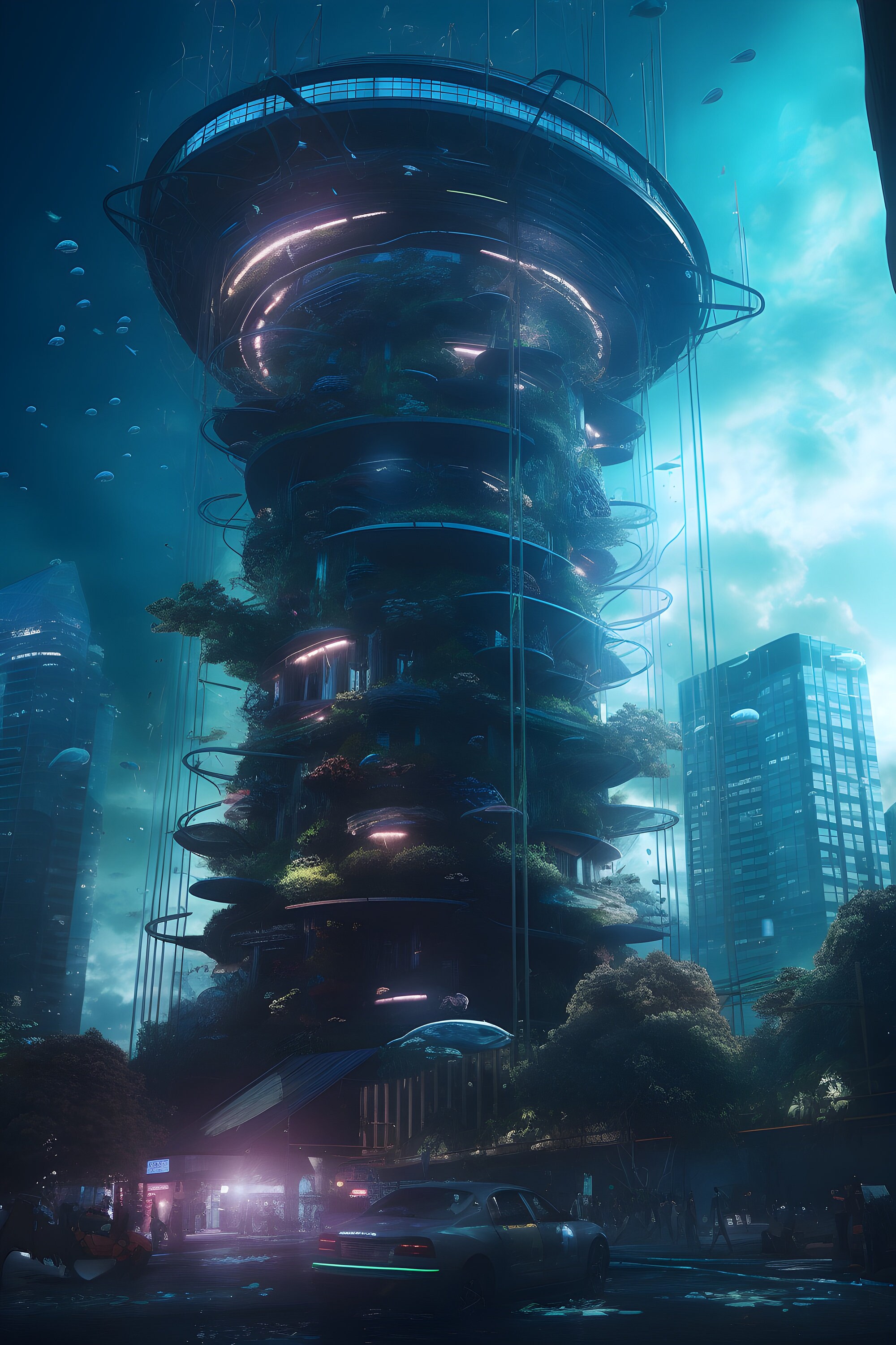 4 Futuristic Skyscraper Variants Digital Download Wall Art - Etsy
