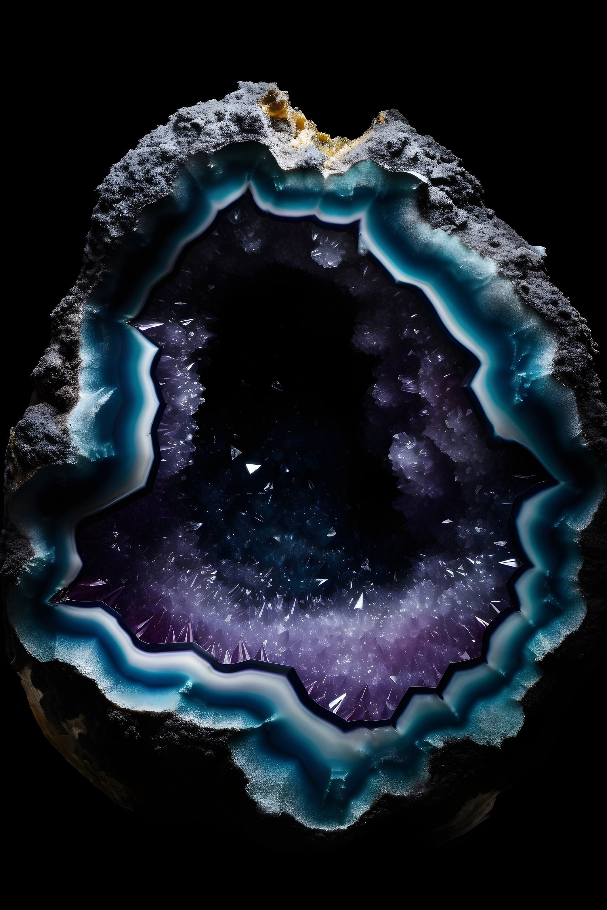 3 Sliced Geode Art Pictures Digital Download