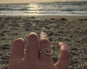 Sterling silver wave ring