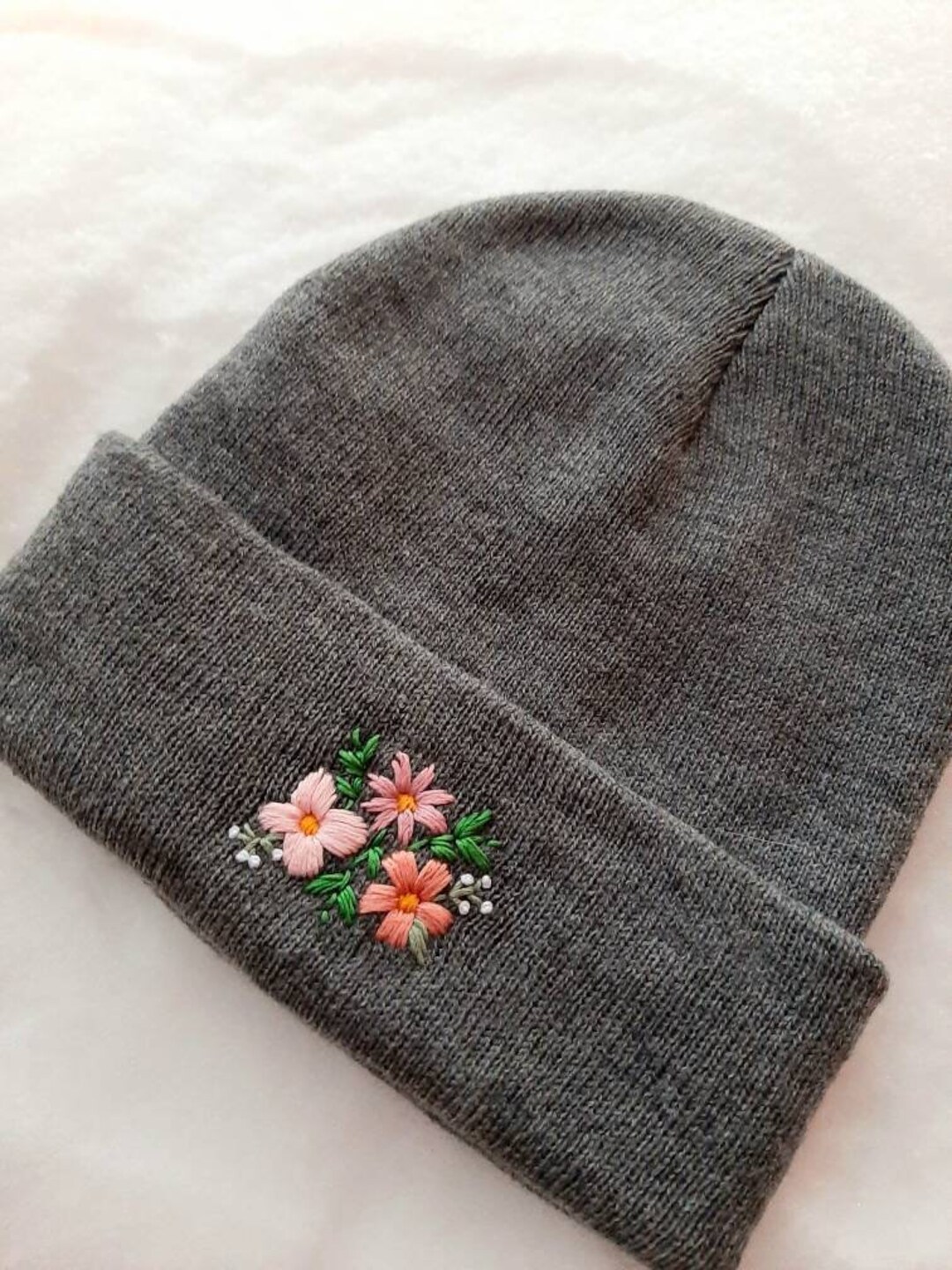 Hand Embroidered Toque Custom Hat Floral Toque - Etsy