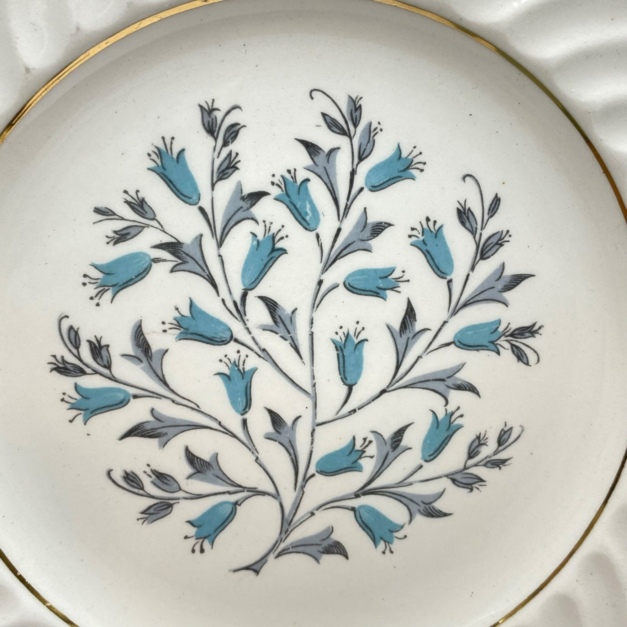 Royal Wessex England Ironstone by Swinnertons 6 Plate Blue Floral Gold Tone Rim Etsy