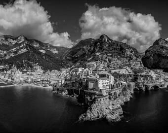 Postal de gran tamaño de la costa de Amalfi