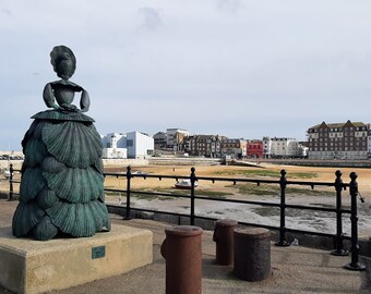 Mrs Booth Shell Lady Margate, Kent UK Harbour Arm photo A3 print