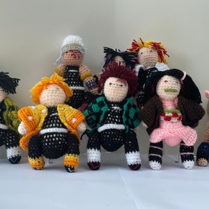 Slayer Anime Crochet Dolls, Mini Hand Made Plushies, Amigurumi Plush, Character Dolls