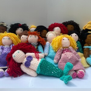 Princesses Crochet Dolls, Mini Hand Made Plushies, Amigurumi Plush, Character Dolls
