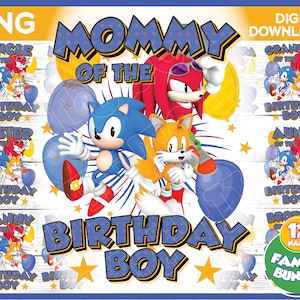Sonic Birthday Boy Familie Bündel von PNG Bildern - digitaler Download SIE DRUCKEN