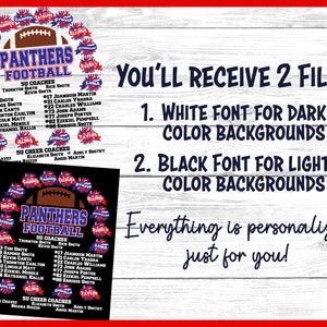 Football Roster Png | Cheer Team Roster | Cheer and Football ...