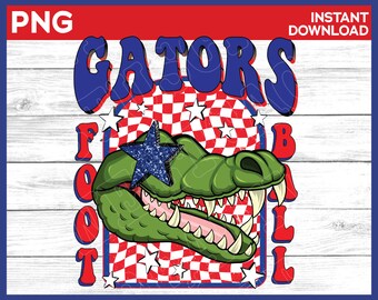 Gators mascotte preppy png | rouge blanc bleu | téléchargement numérique