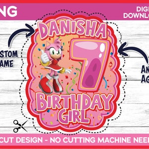 Sonic Birthday Girl png Any Age, Amy Rose Birthday girl shirt image - Personalized Amy Rose Birthday png