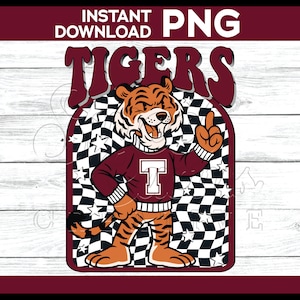 Tigers Mascot png | Crimson Tigers png | digital download you print | DTG DTF Sublimation Image File