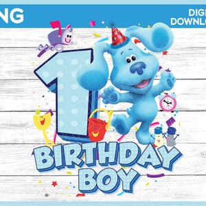 Blues Clues Birthday Boy Age 1 png image / Birthday boy image for print and cut or sublimation printing