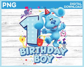 Blues Clues Birthday Boy Age 1 png image / Birthday boy image for print and cut or sublimation printing