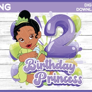 Princess Tiana Birthday Girl Age 2 PNG image - Baby Princess Tiana digital download YOU PRINT