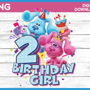 Blues Clues Birthday Girl Age 2 png image / Birthday boy image for print and cut or sublimation printing