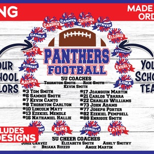 Fußball Kader png | Cheer Team Roster | Jubel und Fußball | Personalisierte Fußball Team Design | Custom Cheer Team png